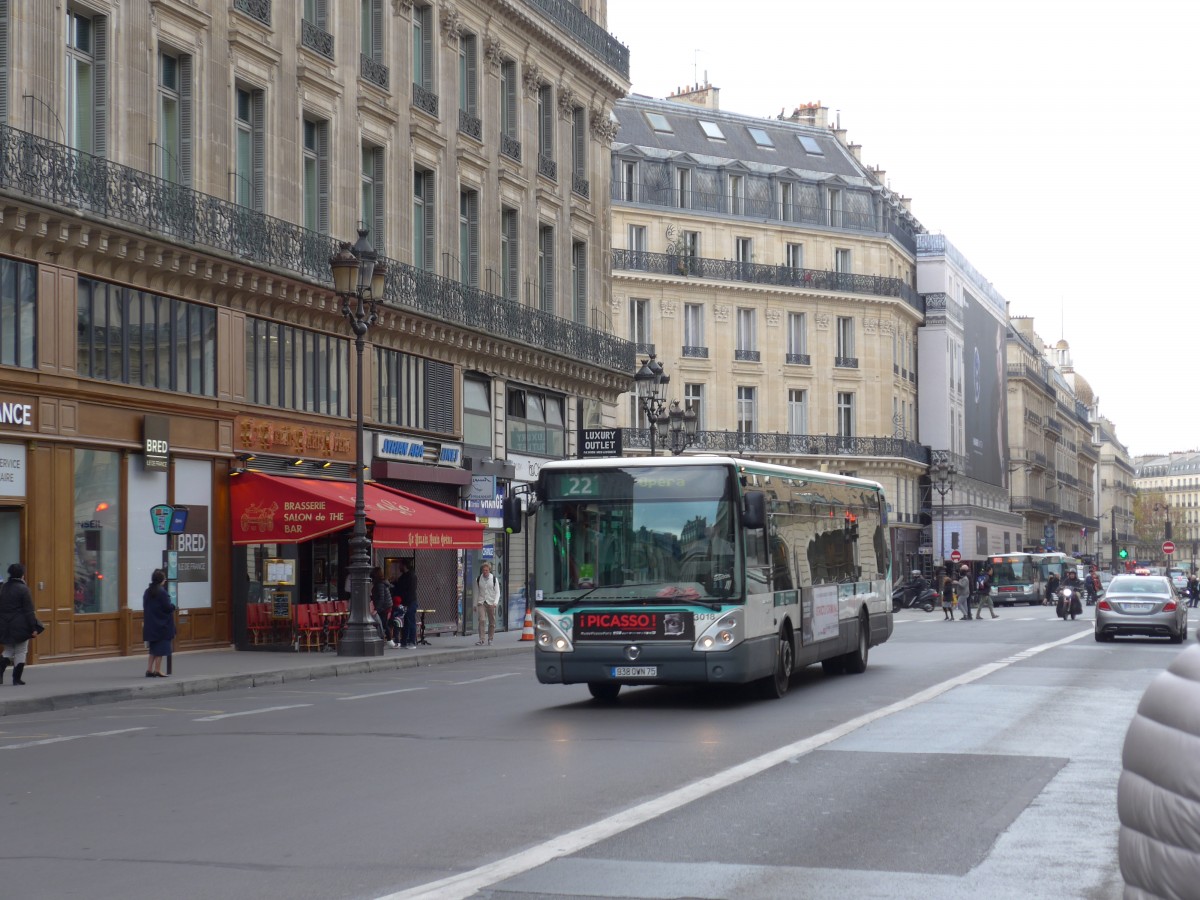 (166'886) - RATP Paris - Nr. 3018/938 QWN 75 - Irisbus am 16. November 2015 in Paris, Op�ra