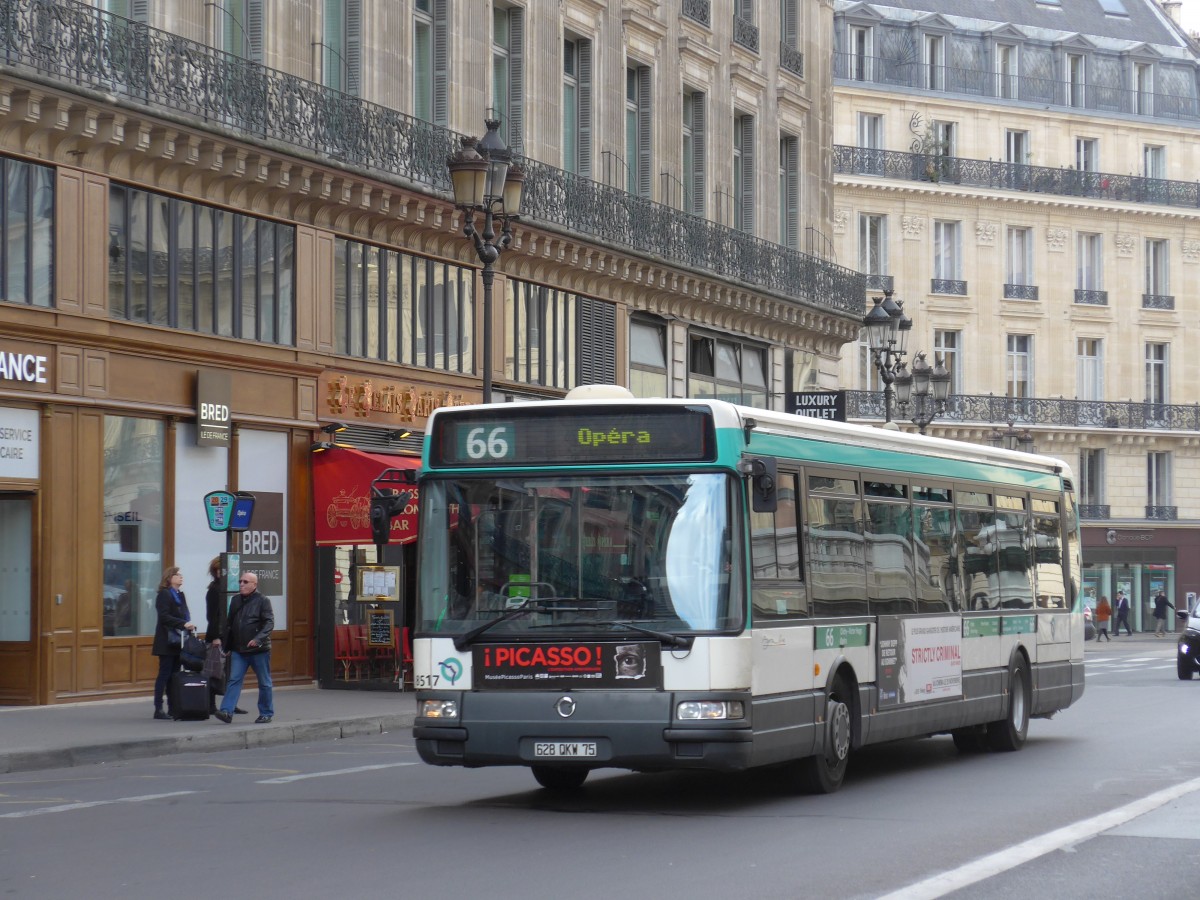 (166'899) - RATP Paris - Nr. 8517/628 QKW 75 - Irisbus am 16. November 2015 in Paris, Op�ra
