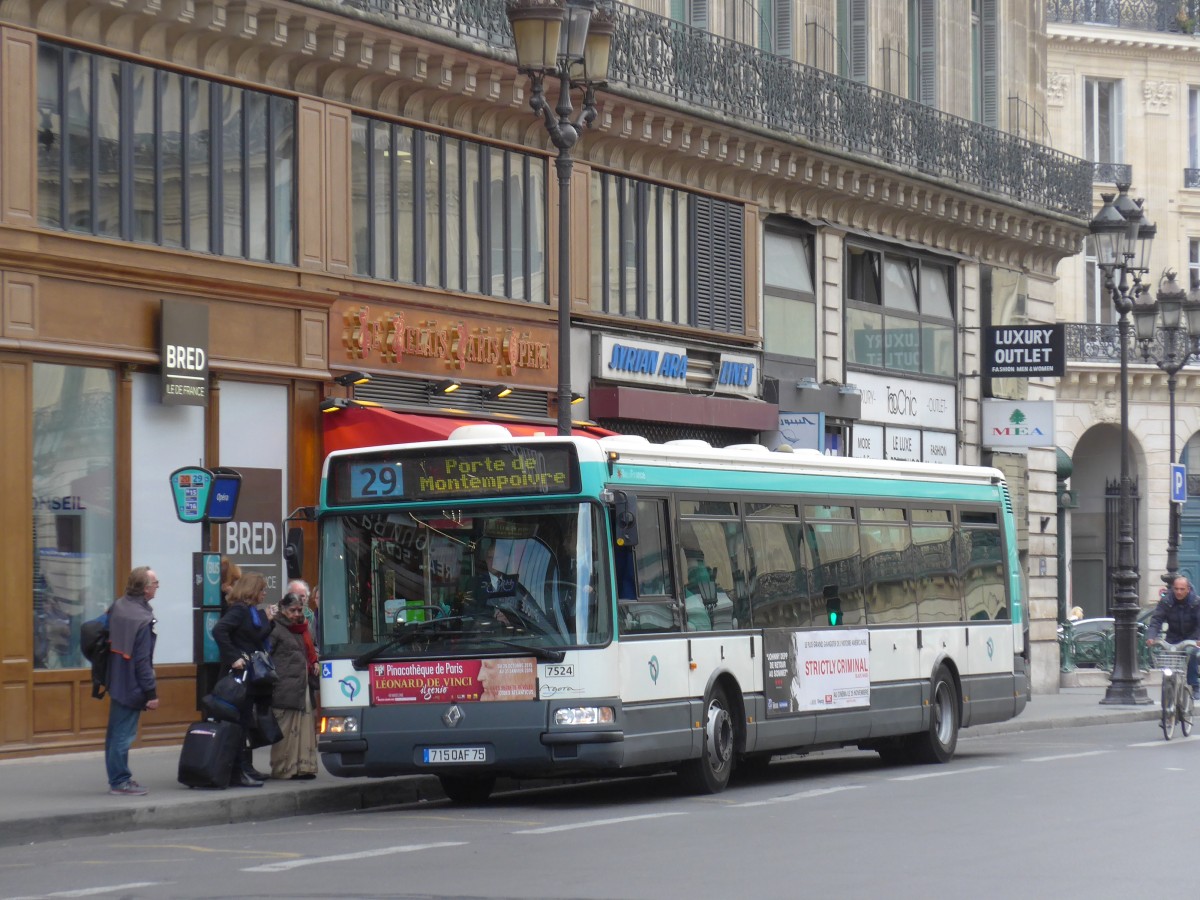 (166'906) - RATP Paris - Nr. 7524/715 QAF 75 - Renault am 16. November 2015 in Paris, Op�ra
