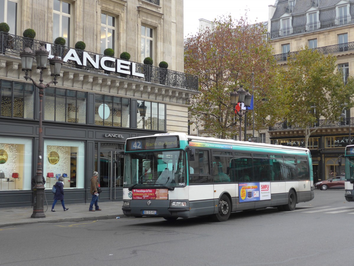(166'917) - RATP Paris - Nr. 7642/BQ 315 RS - Renault am 16. November 2015 in Paris, Op�ra