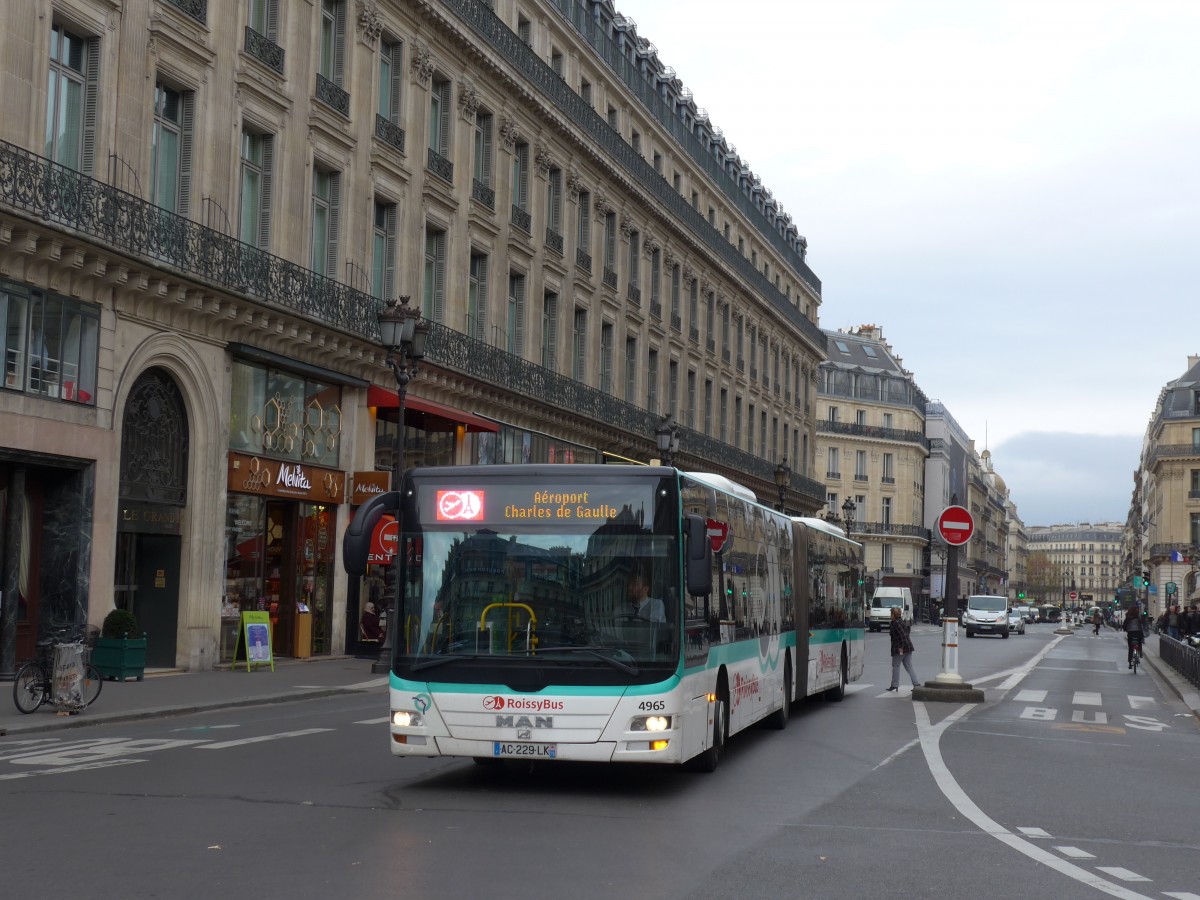(166'923) - RATP Paris - Nr. 4965/AC 229 LK - MAN am 16. November 2015 in Paris, Op�ra