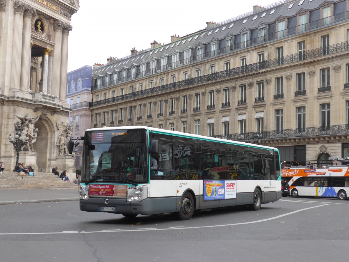 (166'928) - RATP Paris - Nr. 3648/AE 101 ZA - Irisbus am 16. November 2015 in Paris, Op�ra