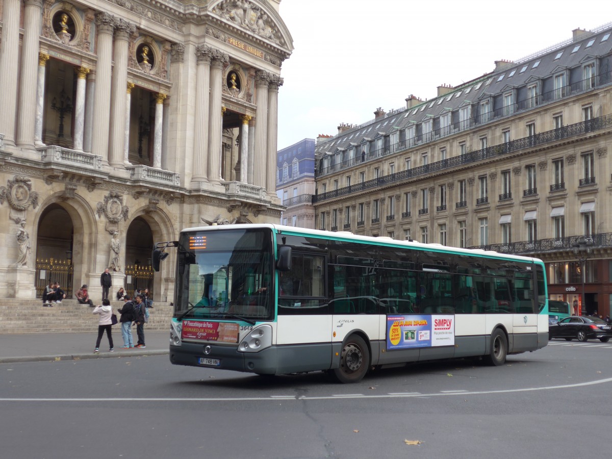 (166'932) - RATP Paris - Nr. 3649/AF 748 HN - Irisbus am 16. November 2015 in Paris, Op�ra
