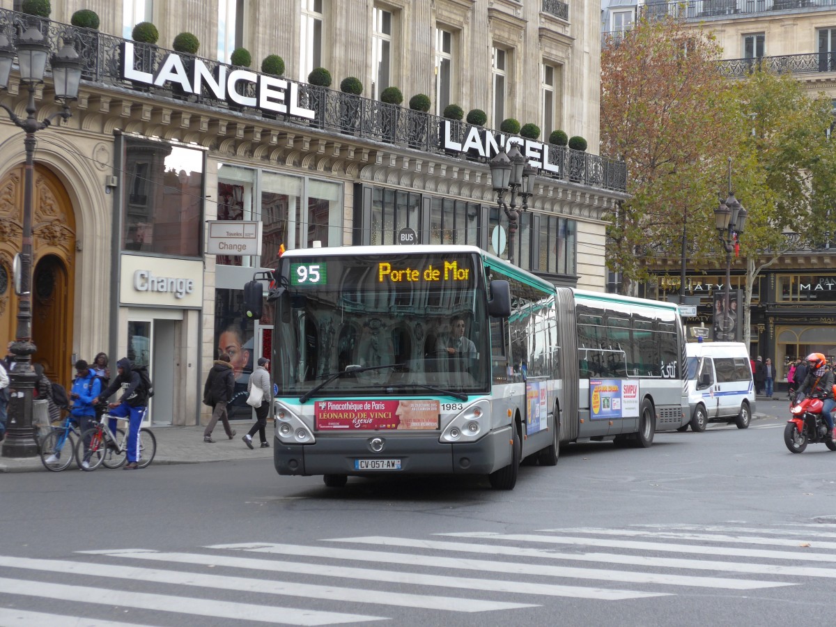 (166'938) - RATP Paris - Nr. 1983/CV 057 AW - Irisbus am 16. November 2015 in Paris, Op�ra