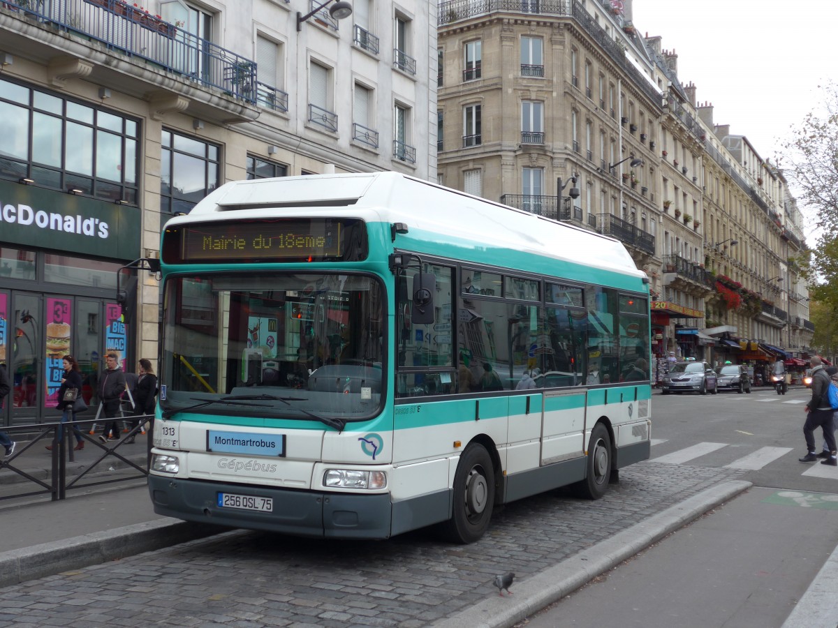 (167'130) - RATP Paris - Nr. 1313/256 QSL 75 - G�p�bus am 17. November 2015 in Paris, Pigalle