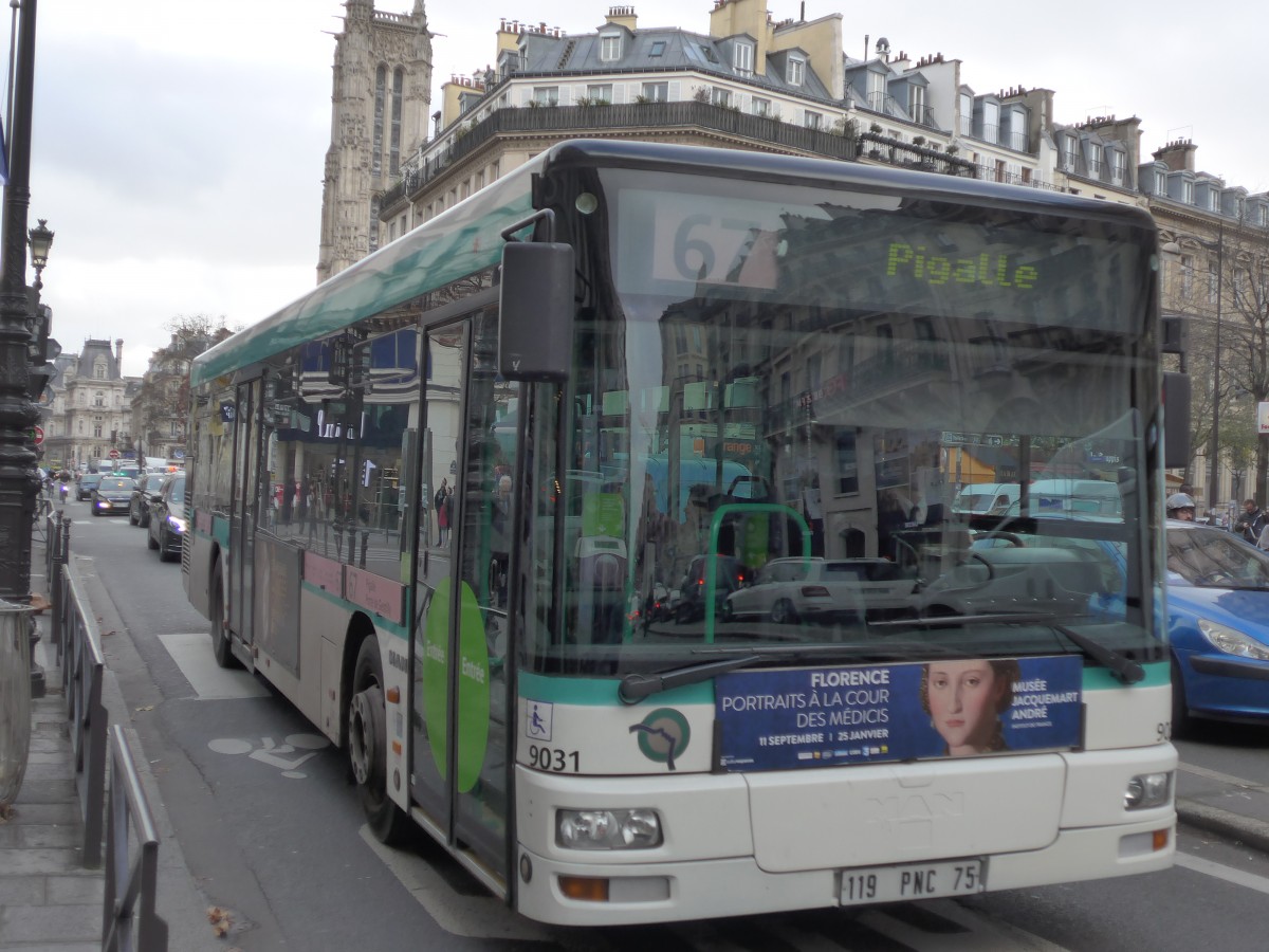 (167'357) - RATP Paris - Nr. 9031/119 PNC 75 - MAN am 18. November 2015 in Paris, Ch�telet