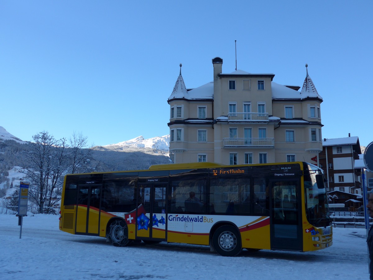 (167'461) - AVG Grindelwald - Nr. 20/BE 349'361 - MAN/G�ppel am 23. November 2015 beim Bahnhof Grindelwald