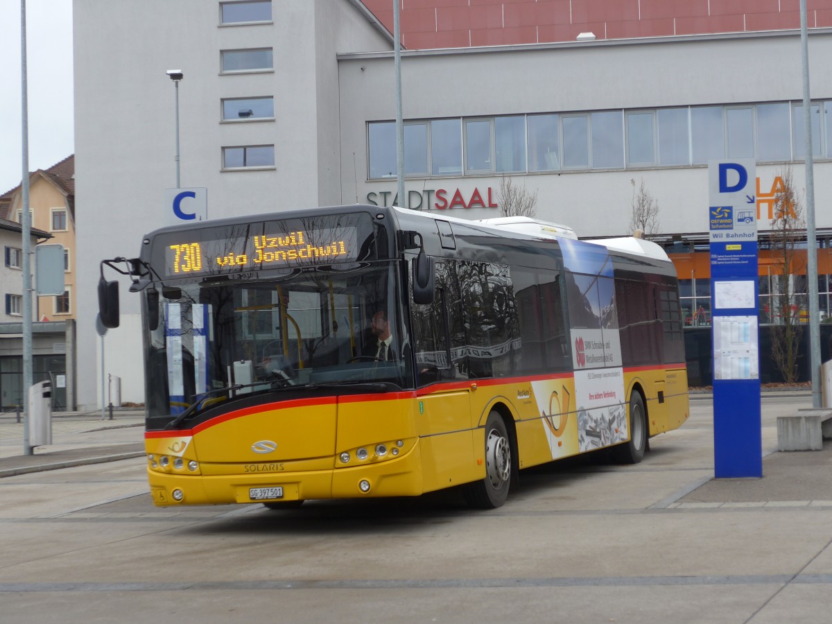 (167'518) - Schmidt, Oberb�ren - SG 397'501 - Solaris am 25. November 2015 beim Bahnhof Wil