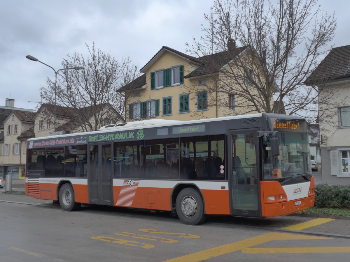 (167'526) - AOT Amriswil - Nr. 1/TG 690 - Neoplan (ex Vorf�hrfahrzeug) am 25. November 2015 beim Bahnhof Amriswil