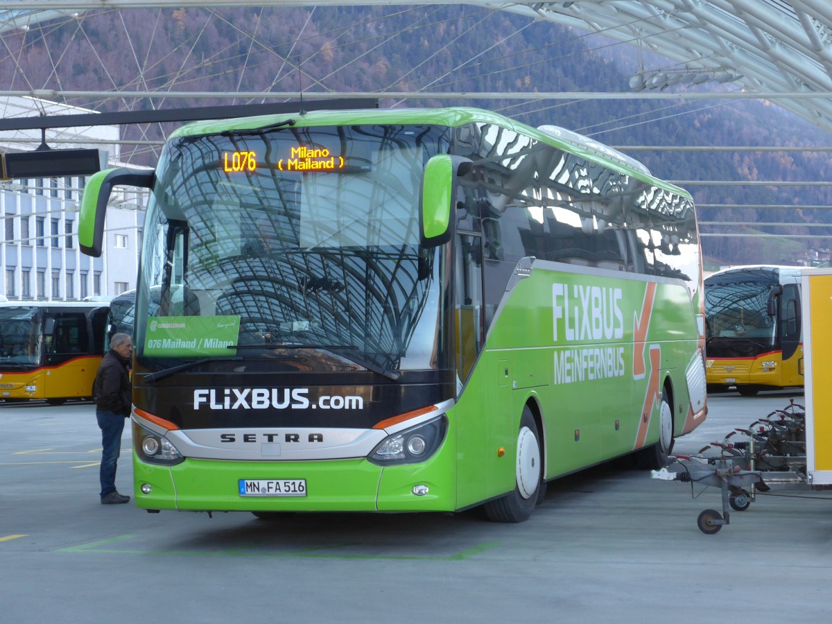 (167'663) - Aus Deutschland: Sch�cher, Tussenhausen - MN-FA 516 - Setra am 5. Dezember 2015 in Chur, Postautostation