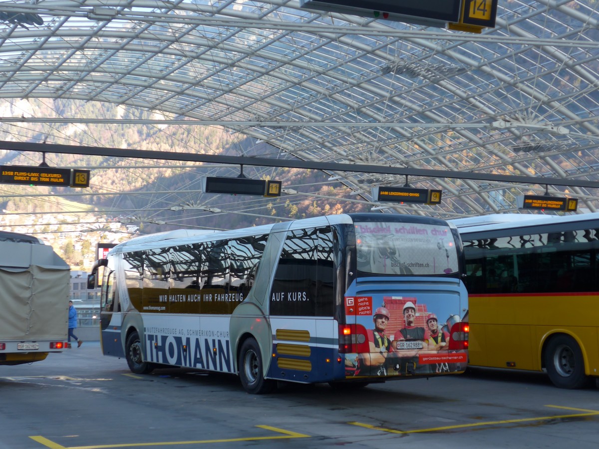 (167'834) - PostAuto Graub�nden - GR 162'988 - MAN am 19. Dezember 2015 in Chur, Postautostation