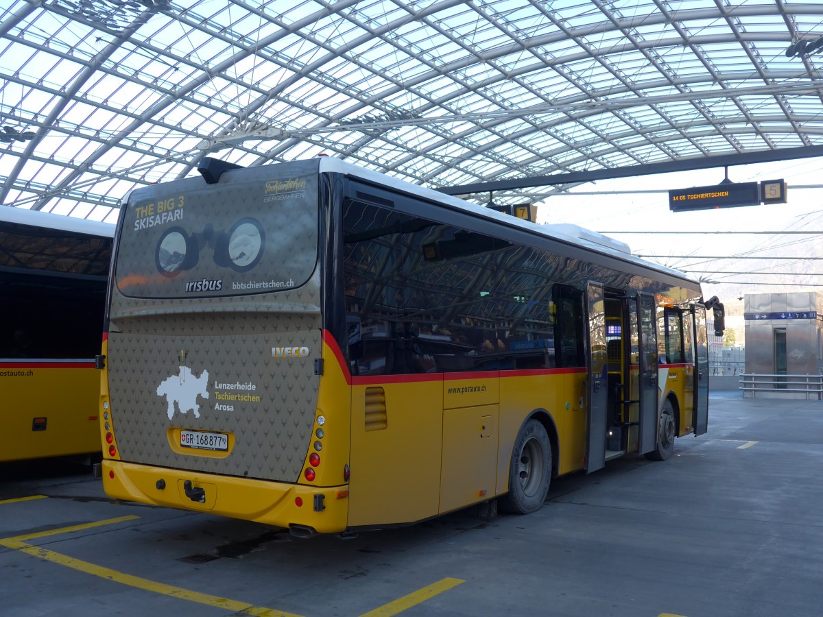 (167'841) - PostAuto Graub�nden - GR 168'877 - Irisbus am 19. Dezember 2015 in Chur, Postautostation