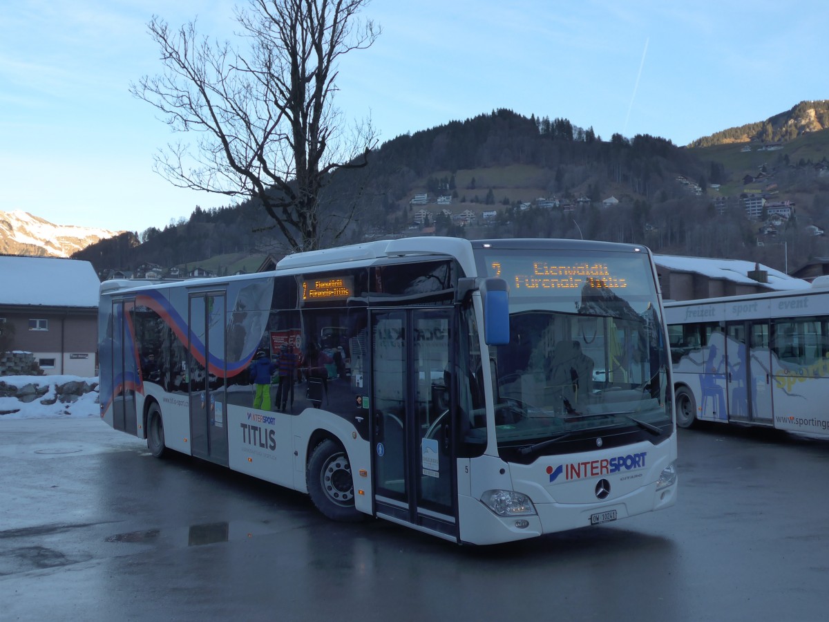 (167'883) - EAB Engelberg - Nr. 5/OW 10'241 - Mercedes (ex VZO Gr�ningen; ex Vorf�hrfahrzeug) am 25. Dezember 2015 in Engelberg, Titlisbahnen