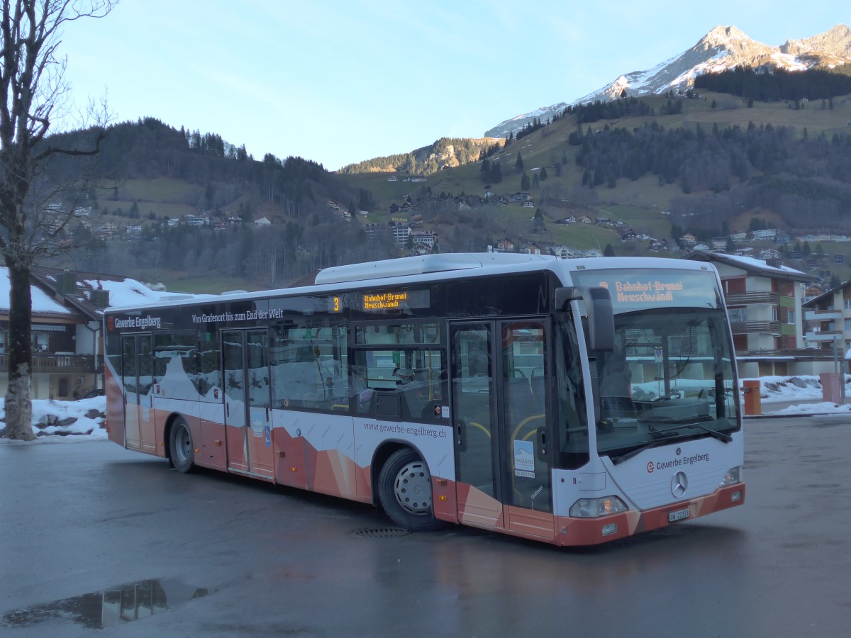 (167'896) - EAB Engelberg - Nr. 8/OW 22'333 - Mercedes (ex Ming, Sils-Maria; ex Vorf�hrwagen EvoBus, D-Mannheim) am 25. Dezember 2015 in Engelberg, Titlisbahnen