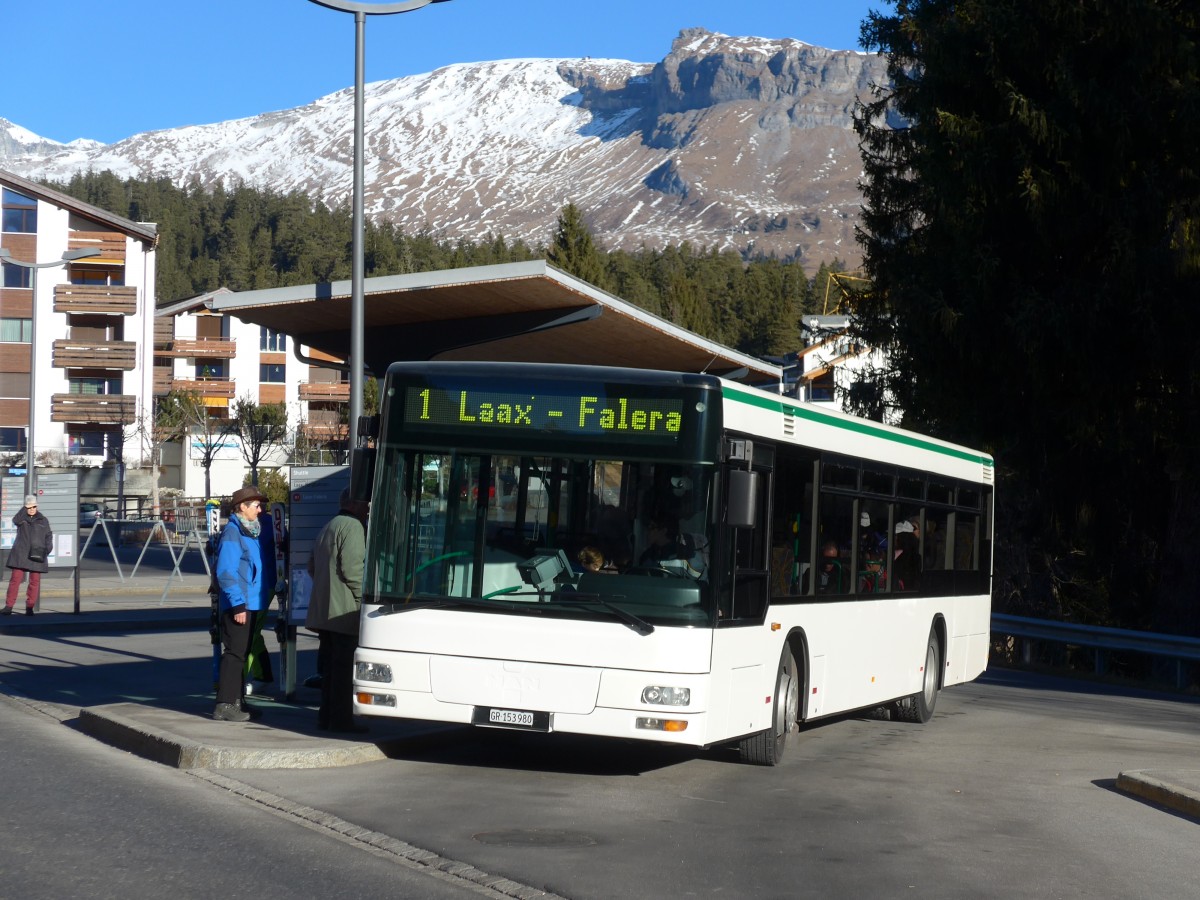 (167'956) - Stuppan, Flims - GR 153'980 - MAN (ex TN Neuch�tel Nr. 226) am 26. Dezember 2015 in Laax, Bergbahnen
