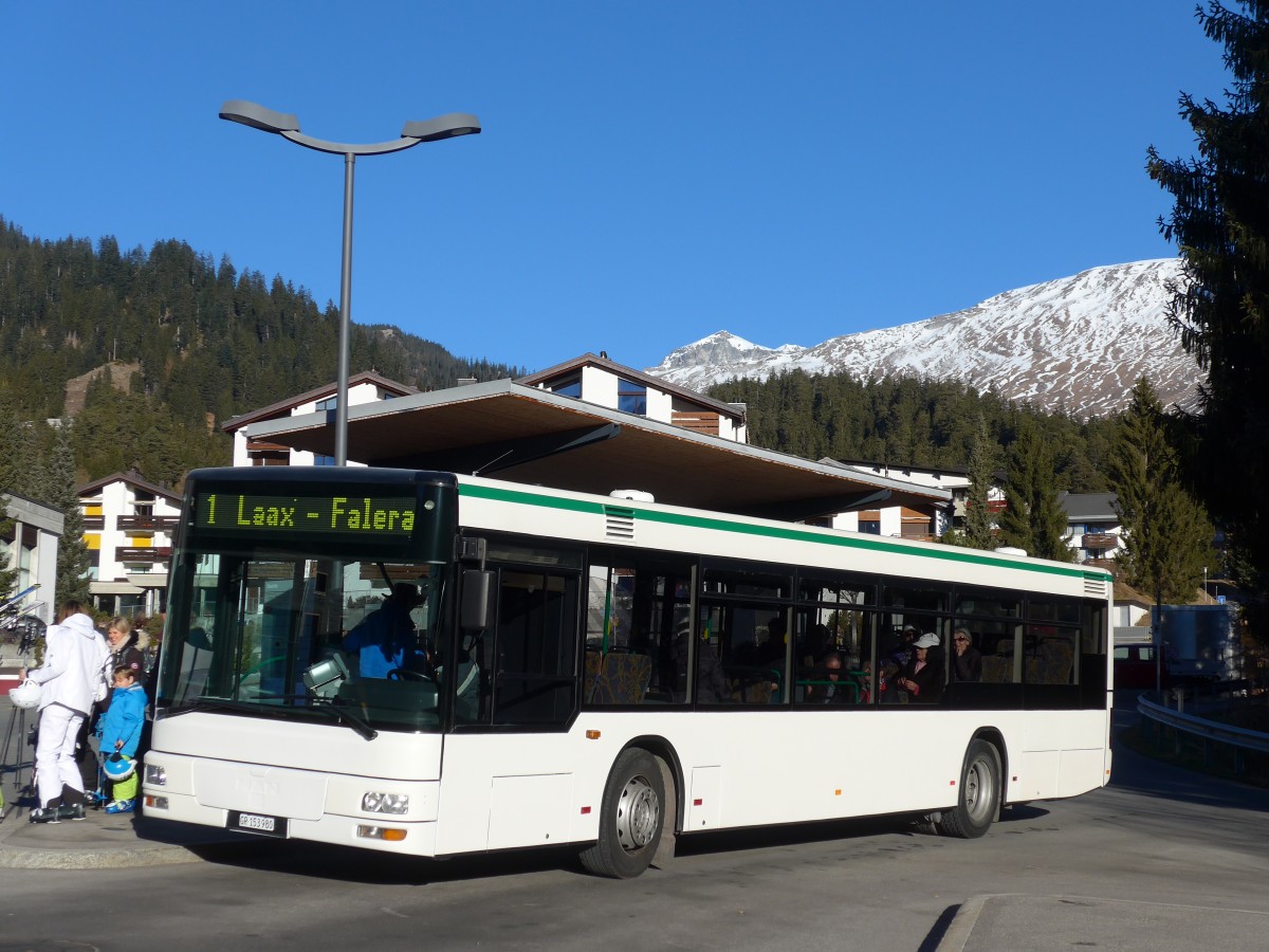 (167'957) - Stuppan, Flims - GR 153'980 - MAN (ex TN Neuch�tel Nr. 226) am 26. Dezember 2015 in Laax, Bergbahnen