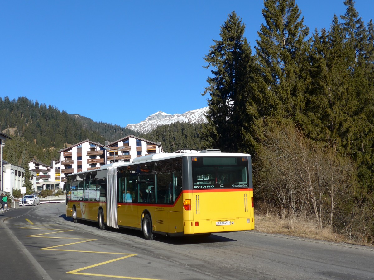 (167'965) - Stuppan, Flims - GR 80'411 - Mercedes (ex PostAuto Z�rich Nr. 80; ex Eurobus, Arbon Nr. 4) am 26. Dezember 2015 in Laax, Bergbahnen