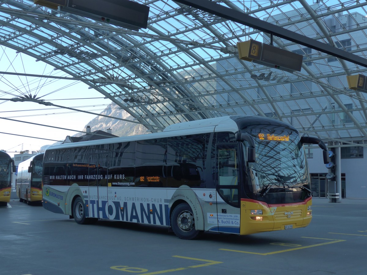 (168'010) - PostAuto Graub�nden - GR 162'988 - MAN am 26. Dezember 2015 in Chur, Postautostation