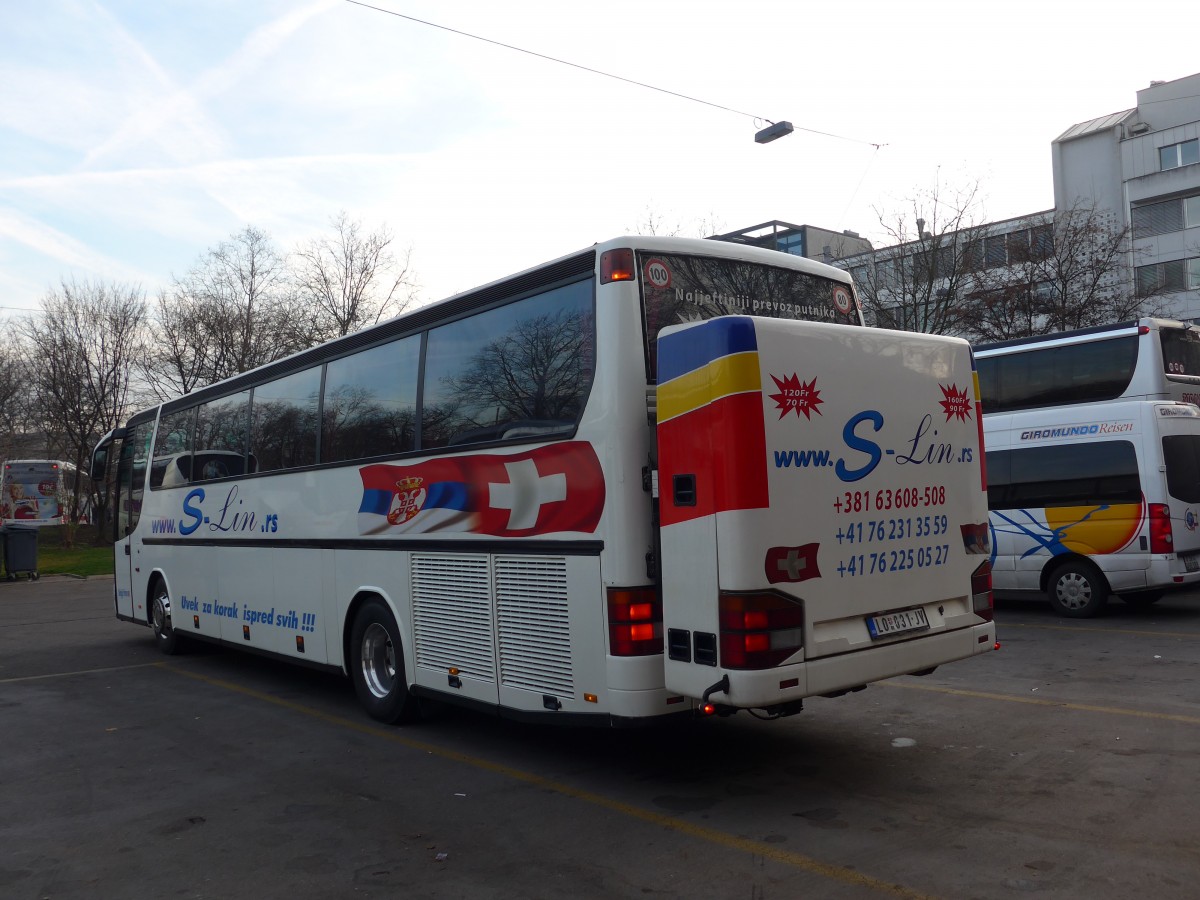 (168'124) - Aus Serbien: Belegija, Pozarevac - LO 031-JV - Setra am 29. Dezember 2015 in Z�rich, Sihlquai