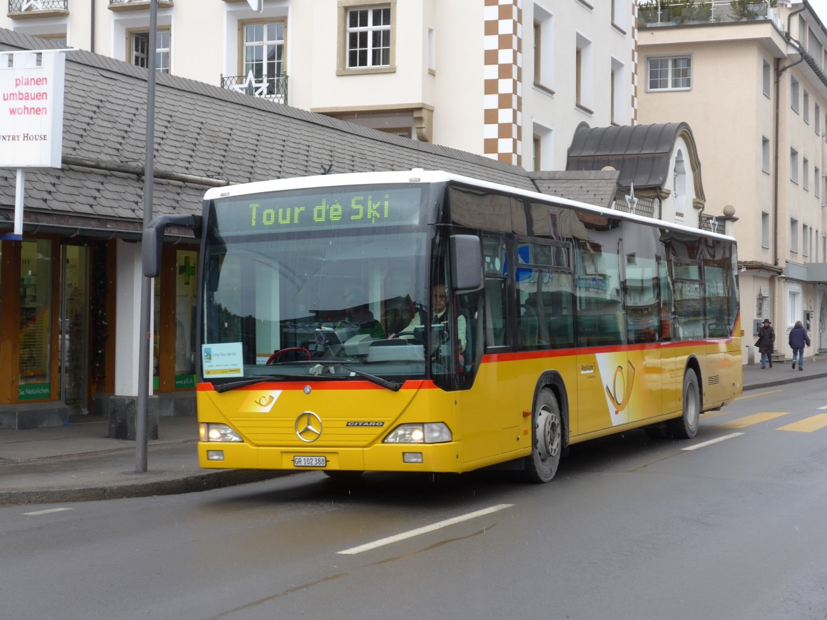 (168'253) - PostAuto Graub�nden - GR 102'388 - Mercedes (ex PostAuto Nordschweiz Nr. 4; ex P 25'240) am 2. Januar 2016 in Lenzerheide, Post