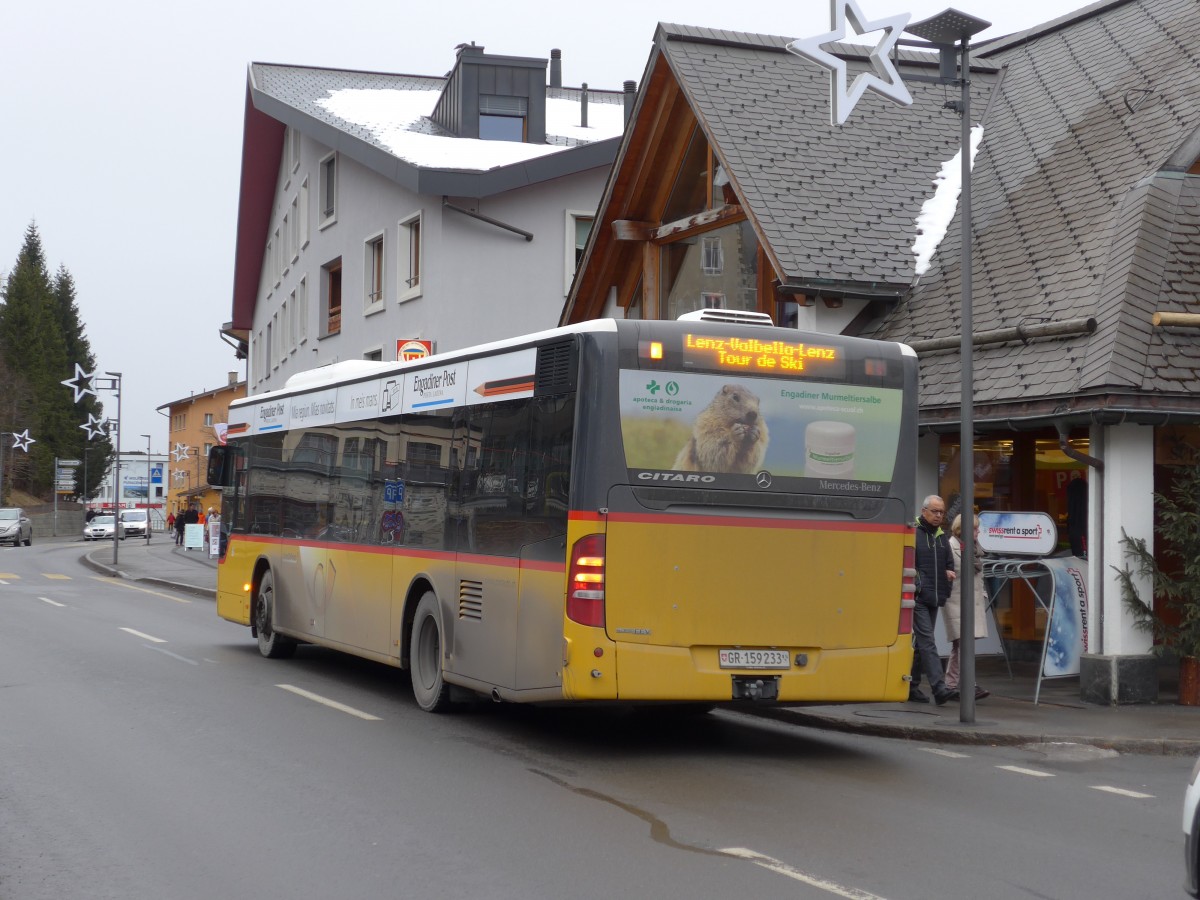 (168'268) - PostAuto Graub�nden - GR 159'233 - Mercedes am 2. Januar 2016 in Lenzerheide, Post