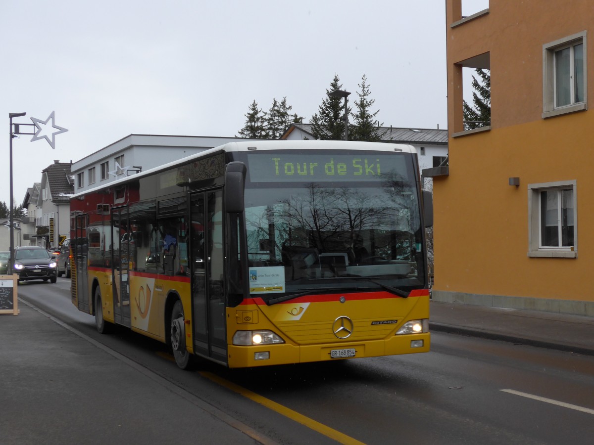 (168'275) - PostAuto Graub�nden - GR 168'854 - Mercedes (ex Vogt, Klosters Nr. 7) am 2. Januar 2016 in Lenzerheide, Voa Principale