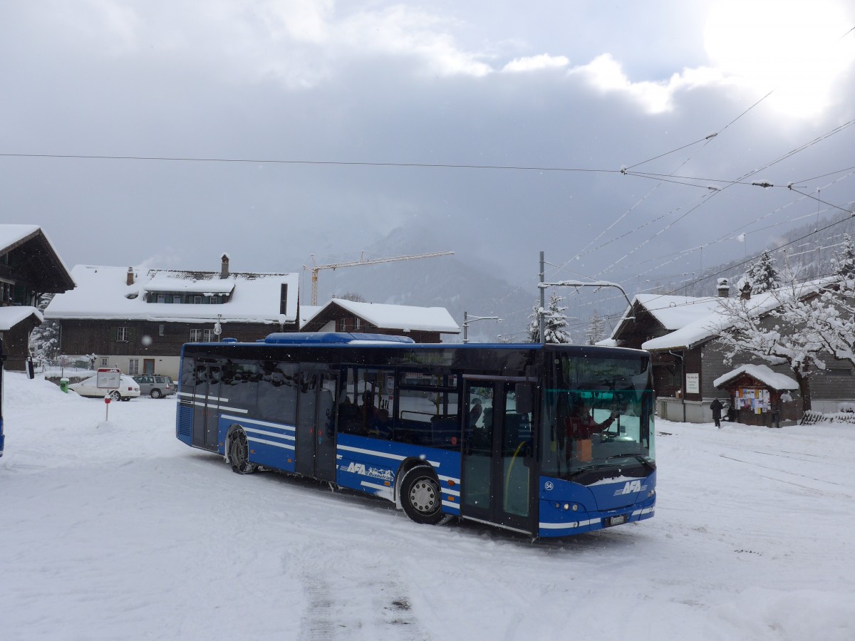 (168'481) - AFA Adelboden - Nr. 54/BE 611'056 - Neoplan (ex VBZ Z�rich Nr. 243) am 17. Januar 2016 beim Bahnhof Lenk
