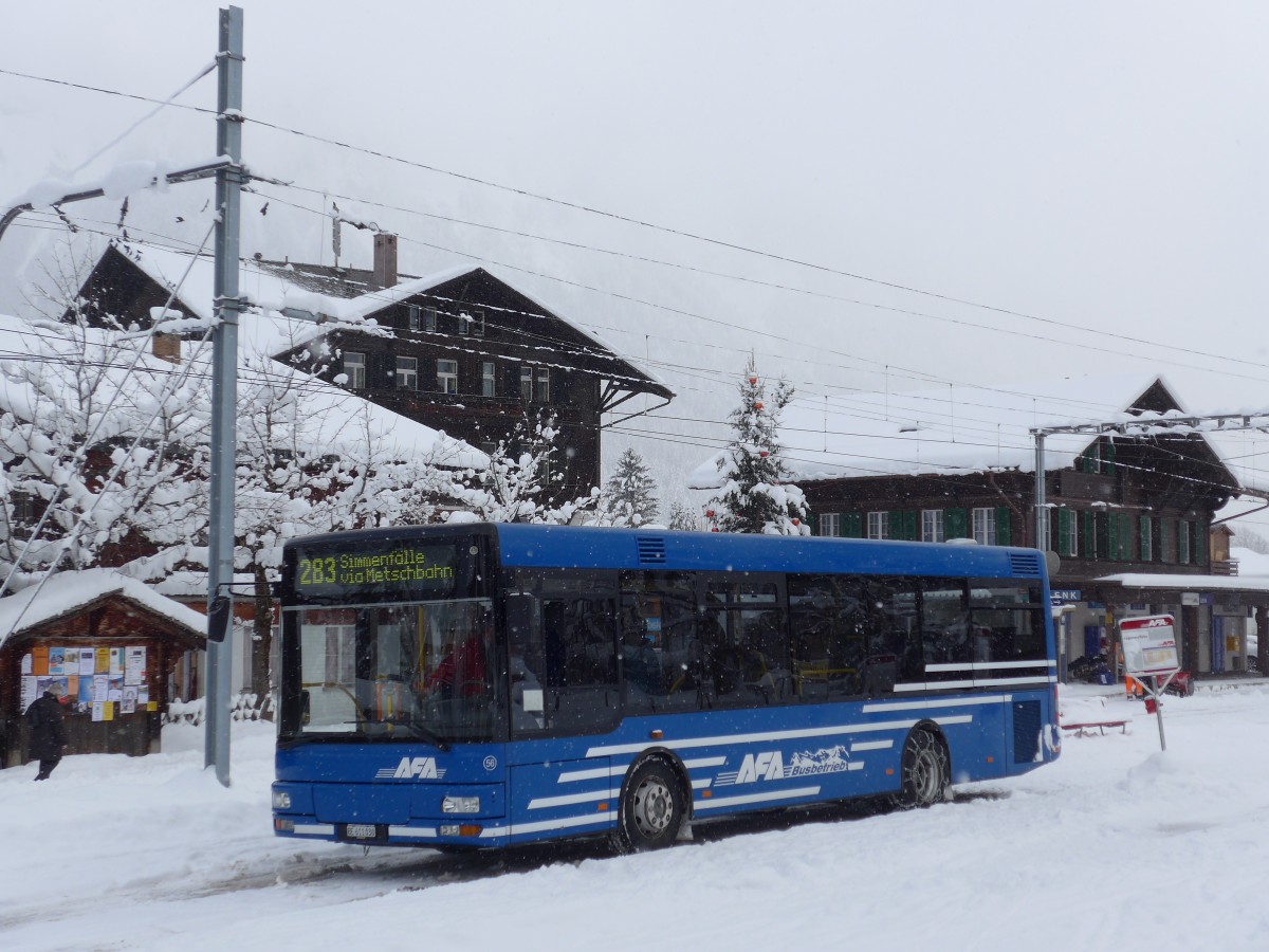 (168'482) - AFA Adelboden - Nr. 56/BE 611'030 - MAN/G�ppel am 17. Januar 2016 beim Bahnhof Lenk