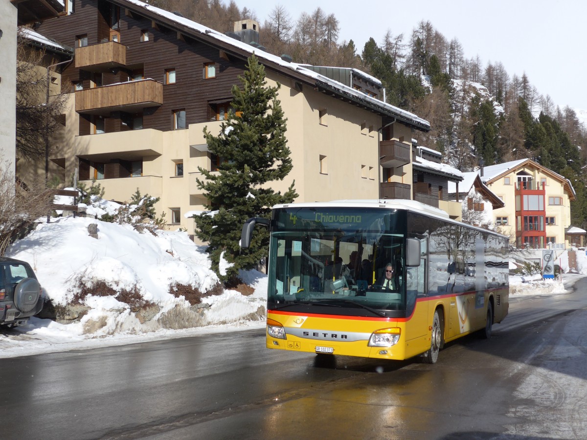 (168'507) - PostAuto Graub�nden - GR 102'373 - Setra am 23. Januar 2016 in Silvaplana, Post