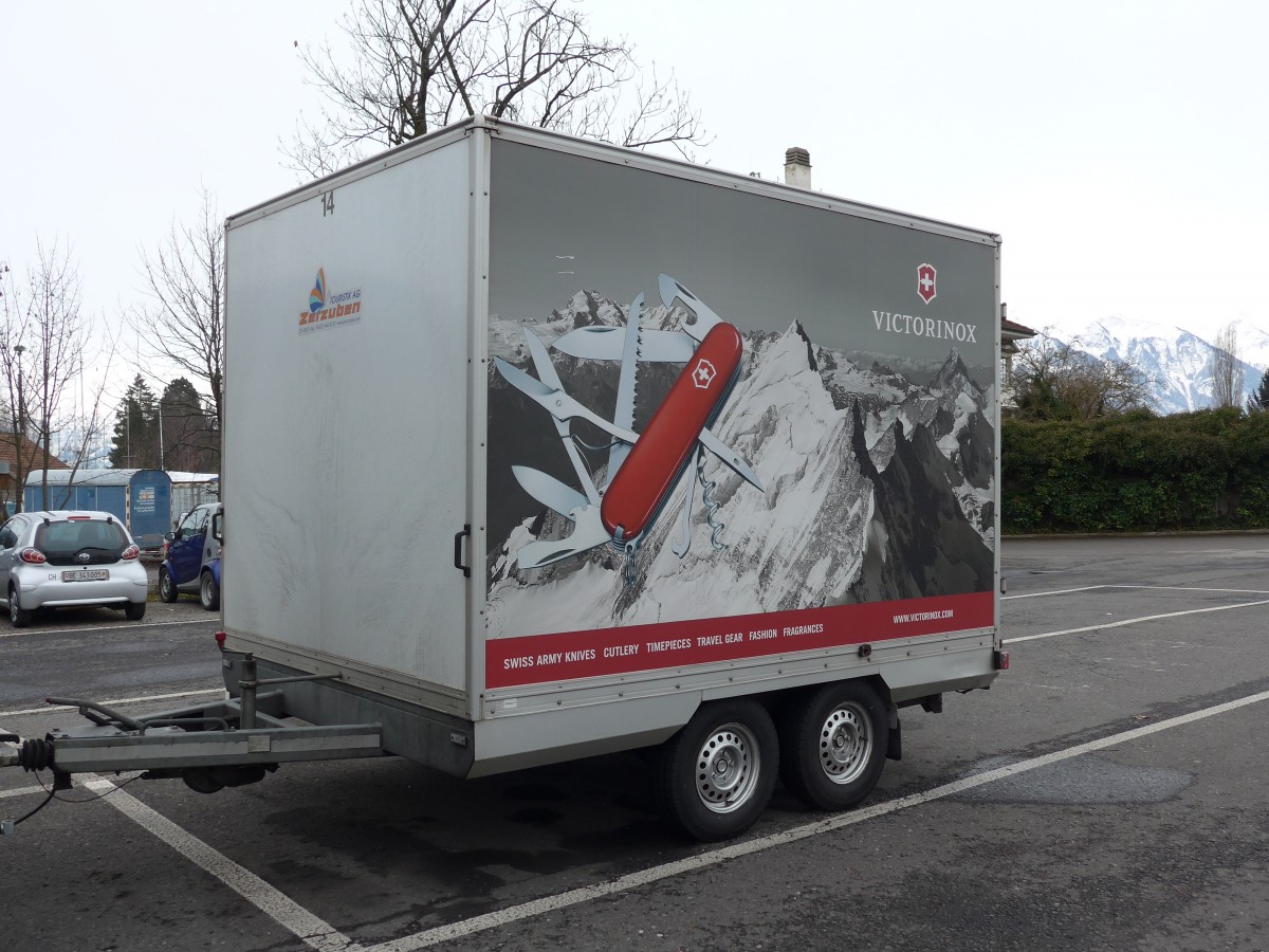 (168'721) - Zerzuben, Visp-Eyholz - Nr. 14/VS 263'688 - Car-Tech Gep�ckanh�nger am 12. Februar 2016 in Thun, Seestrasse