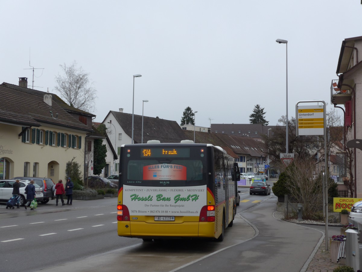 (168'771) - Br�ndli, Elfingen - Nr. 4/AG 43'119 - MAN am 20. Februar 2016 in Frick, Unterdorf