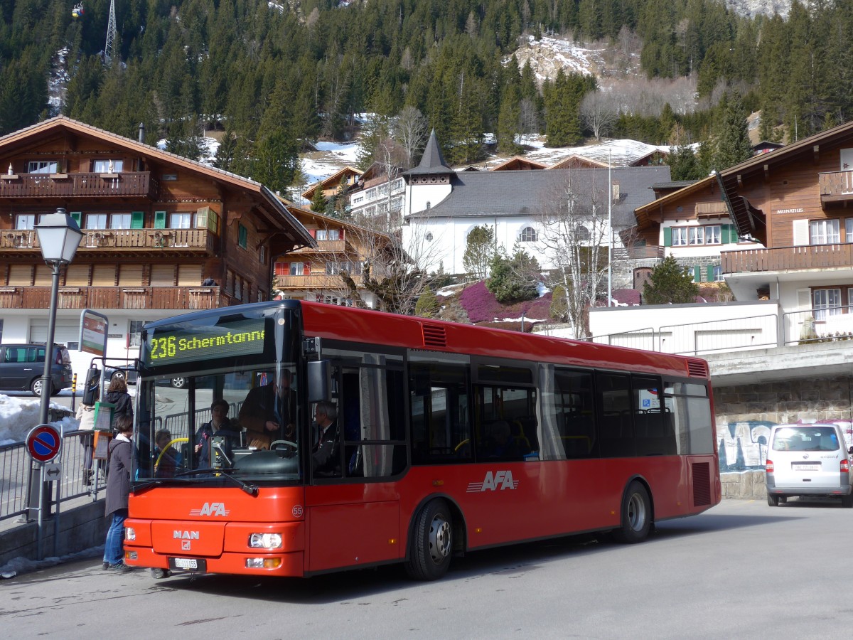 (168'843) - AFA Adelboden - Nr. 55/BE 611'055 - MAN/G�ppel am 22. Februar 2016 beim Autobahnhof Adelboden