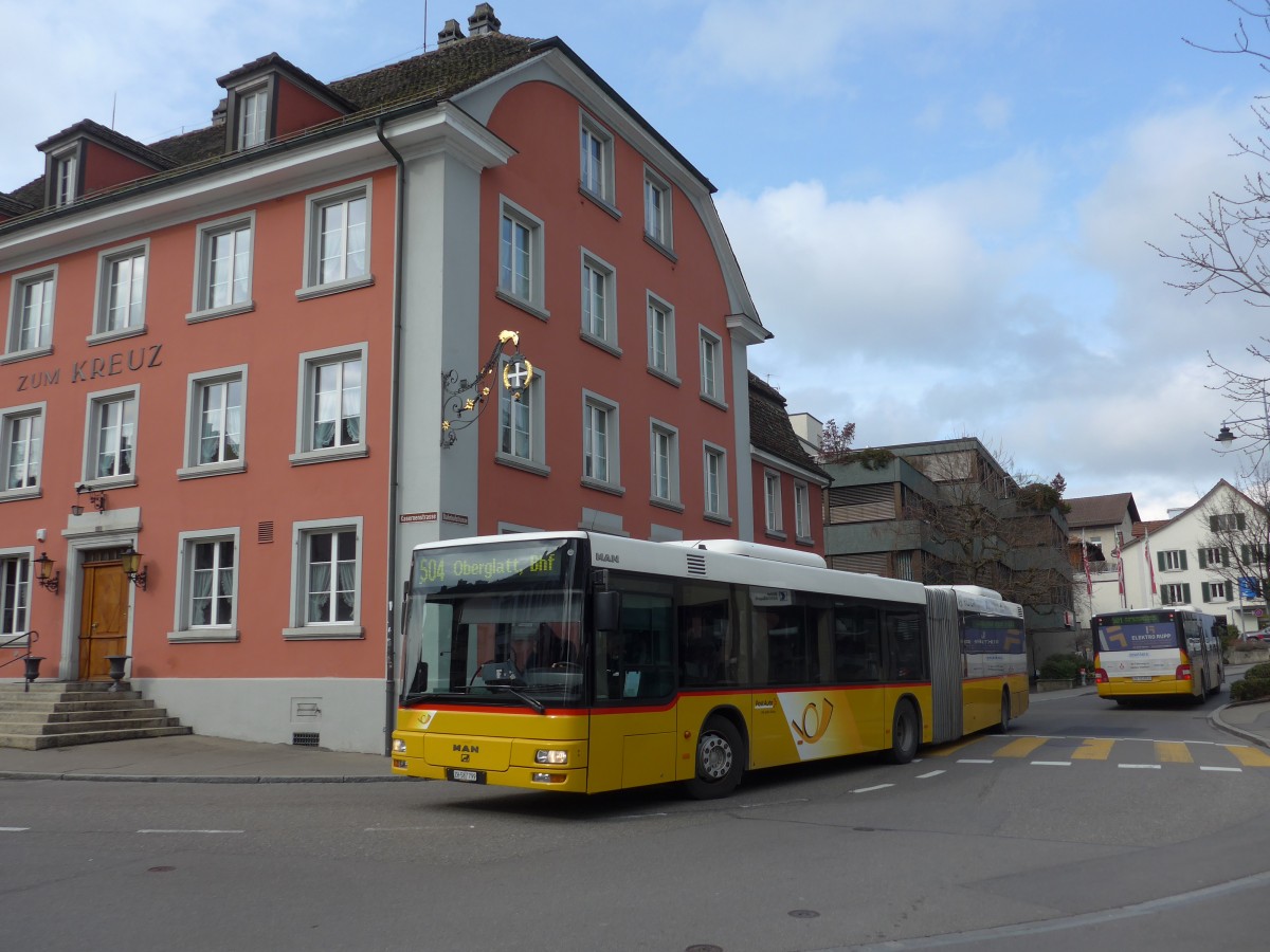 (168'872) - PostAuto Z�rich - Nr. 164/ZH 587'799 - MAN (ex Nr. 26) am 24. Februar 2016 in B�lach, Zum Kreuz