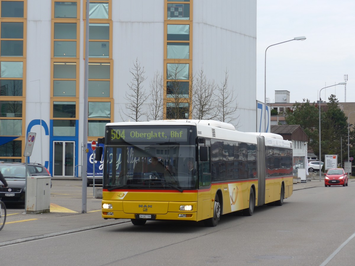 (168'883) - PostAuto Z�rich - Nr. 164/ZH 587'799 - MAN (ex Nr. 26) am 24. Februar 2016 in B�lach, Einkaufszentrum S�d