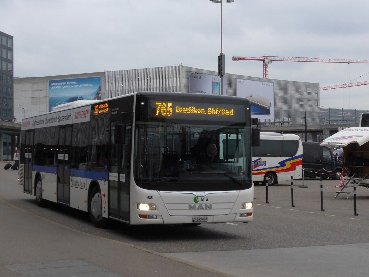(168'897) - ATE Bus, Effretikon - Nr. 65/ZH 699'828 - MAN am 24. Februar 2016 in Z�rich, Flughafen