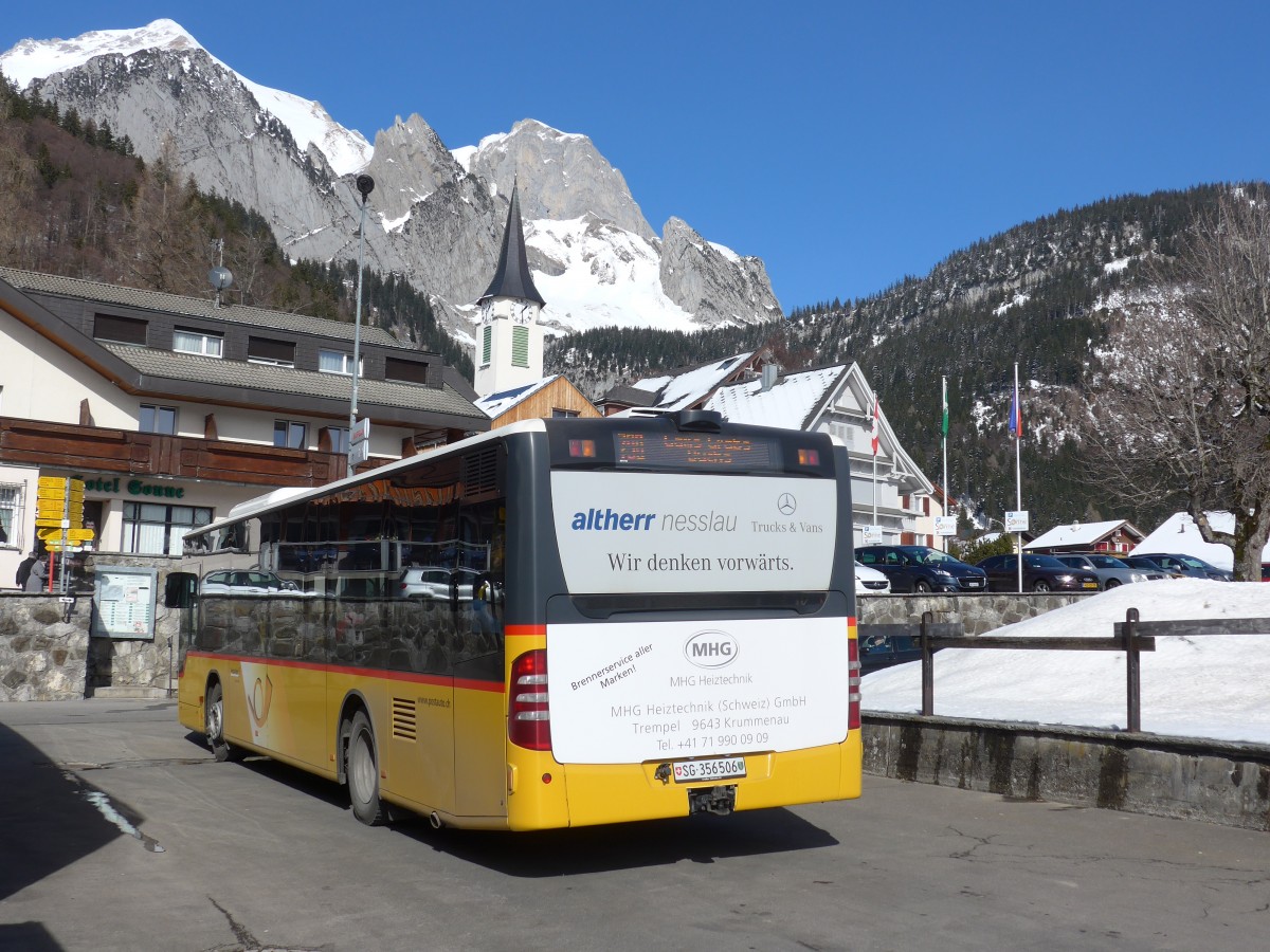 (168'979) - PostAuto Ostschweiz - SG 356'506 - Mercedes (ex Schmidt, Oberb�ren) am 27. Februar 2016 in Wildhaus, Dorf