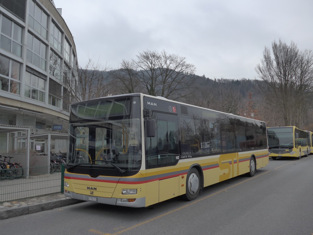 (169'011) - STI Thun - Nr. 112/BE 700'112 - MAN am 29. Februar 2016 bei der Schiffl�ndte Thun