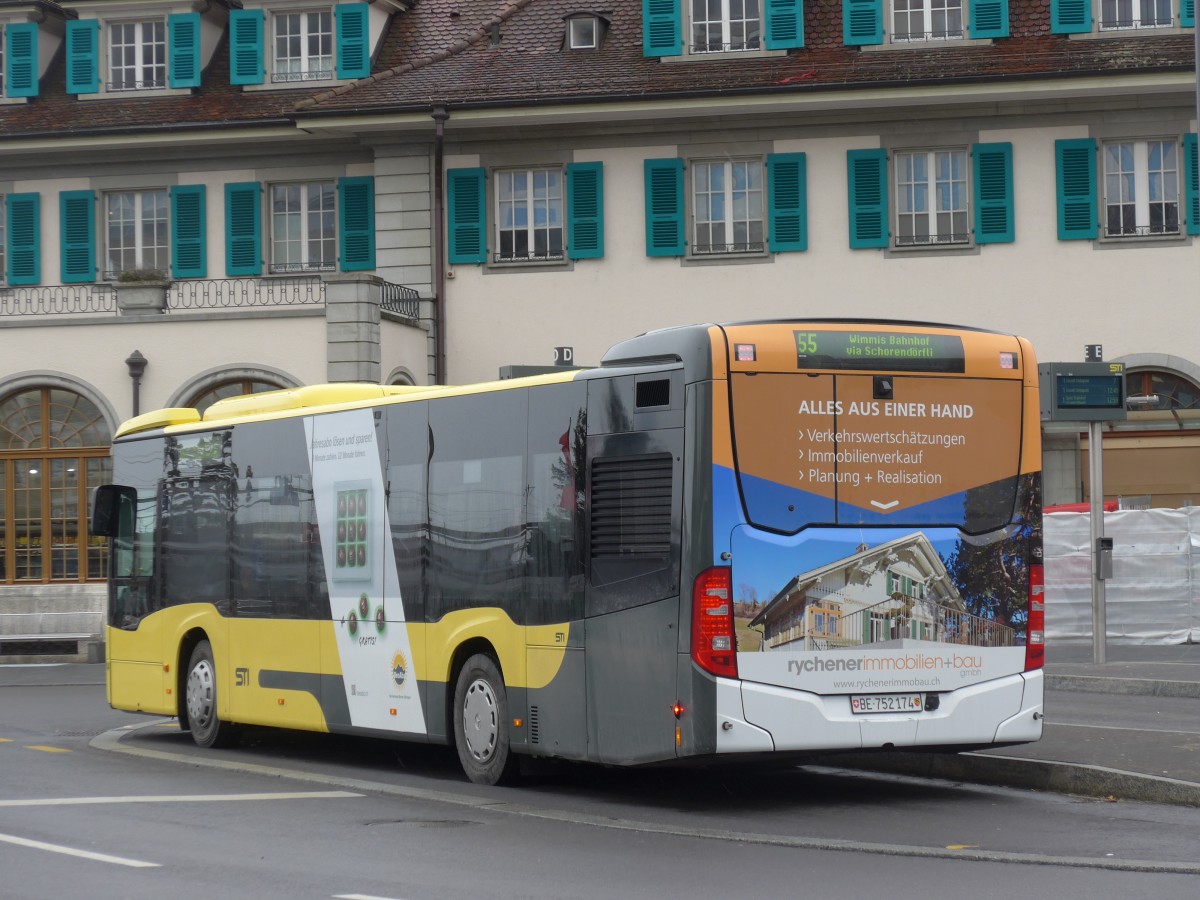 (169'024) - STI Thun - Nr. 174/BE 752'174 - Mercedes am 3. M�rz 2016 beim Bahnhof Thun