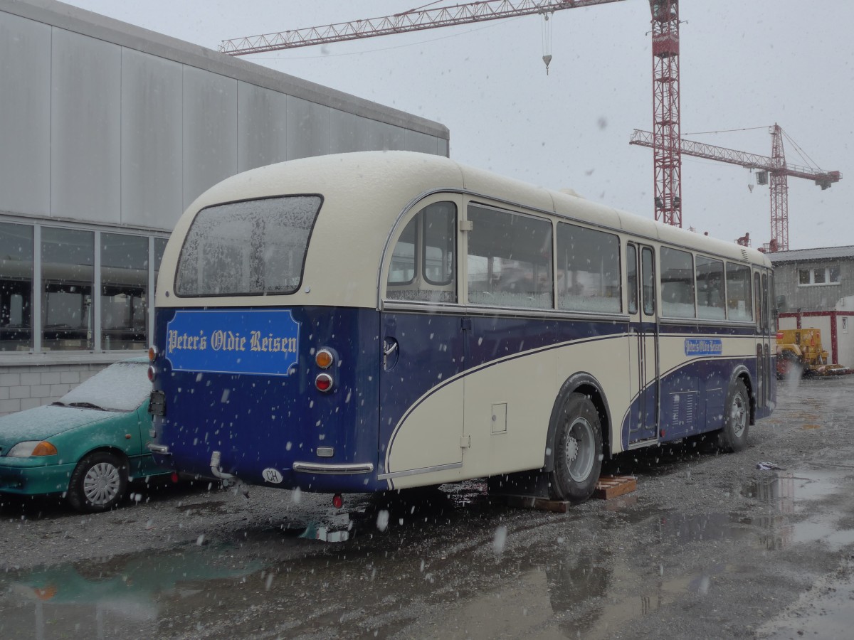 (169'029) - Oldtimer-Galerie, Toffen - Saurer/R&J (ex Schmid, Oberdorf; ex AGR Reigoldswil; ex BSF Hochdorf Nr. 8; ex ATGH Heiligenschwendi Nr. 5) am 5. M�rz 2016 in Uetendorf, Allmend
