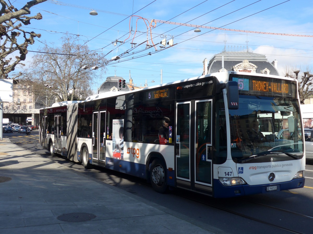 (169'083) - TPG Gen�ve - Nr. 147/GE 960'531 - Mercedes am 7. M�rz 2016 in Gen�ve, Place des Vingt-Deux-Cantons