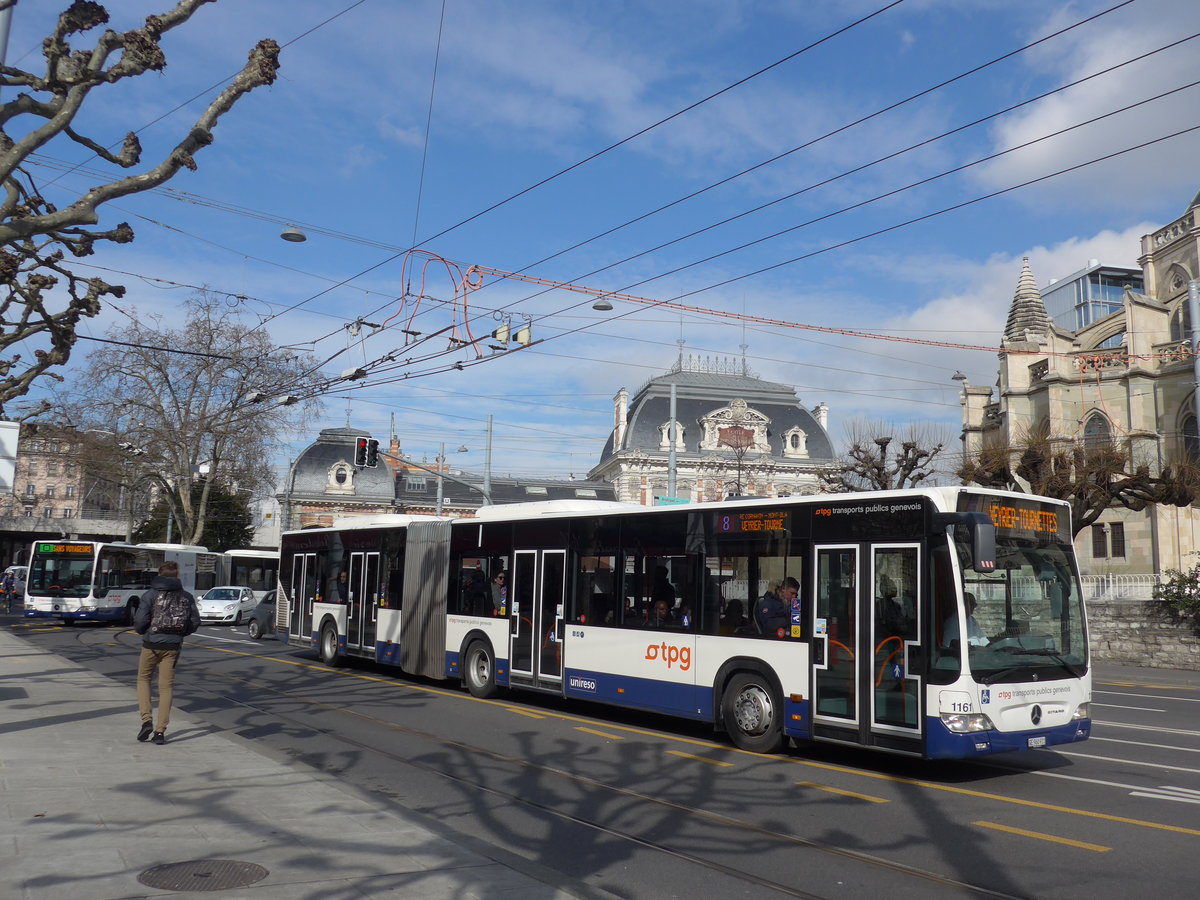 (169'125) - TPG Gen�ve - Nr. 1161/GE 960'911 - Mercedes am 7. M�rz 2016 in Gen�ve, Place des Vingt-Deux-Cantons