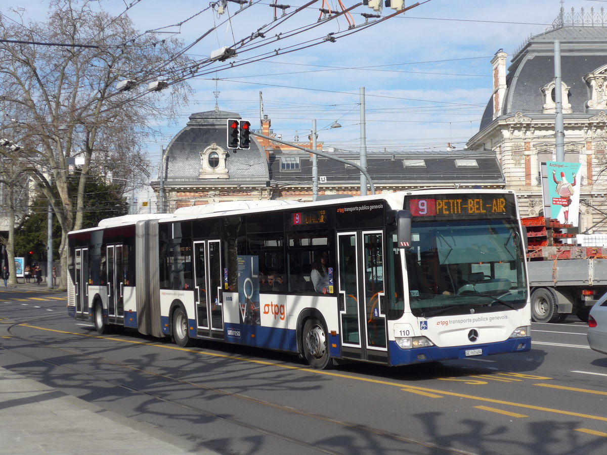 (169'126) - TPG Gen�ve - Nr. 110/GE 960'494 - Mercedes am 7. M�rz 2016 in Gen�ve, Place des Vingt-Deux-Cantons