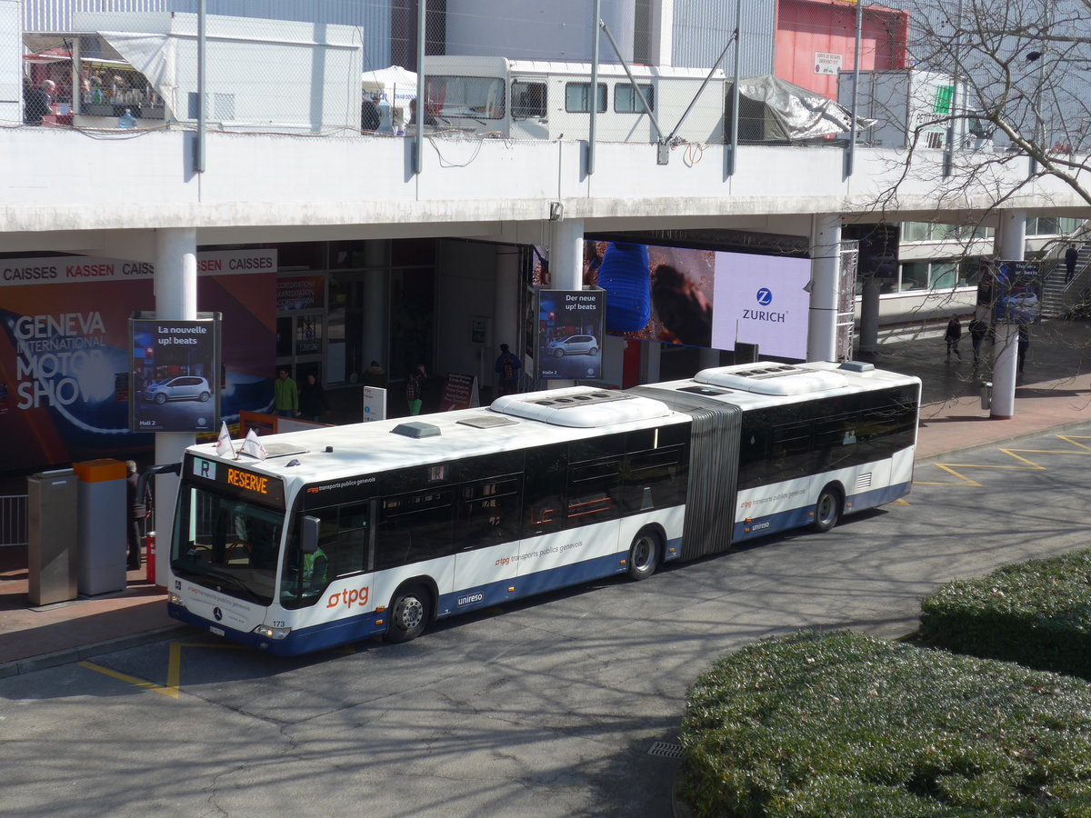 (169'147) - TPG Gen�ve - Nr. 173/GE 960'557 - Mercedes am 7. M�rz 2016 in Gen�ve, Palexpo