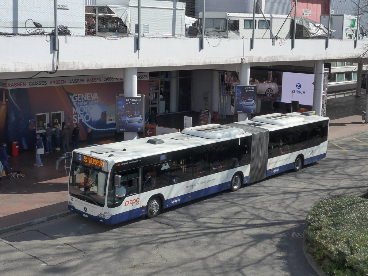 (169'153) - TPG Gen�ve - Nr. 1103/GE 960'853 - Mercedes am 7. M�rz 2016 in Gen�ve, Palexpo