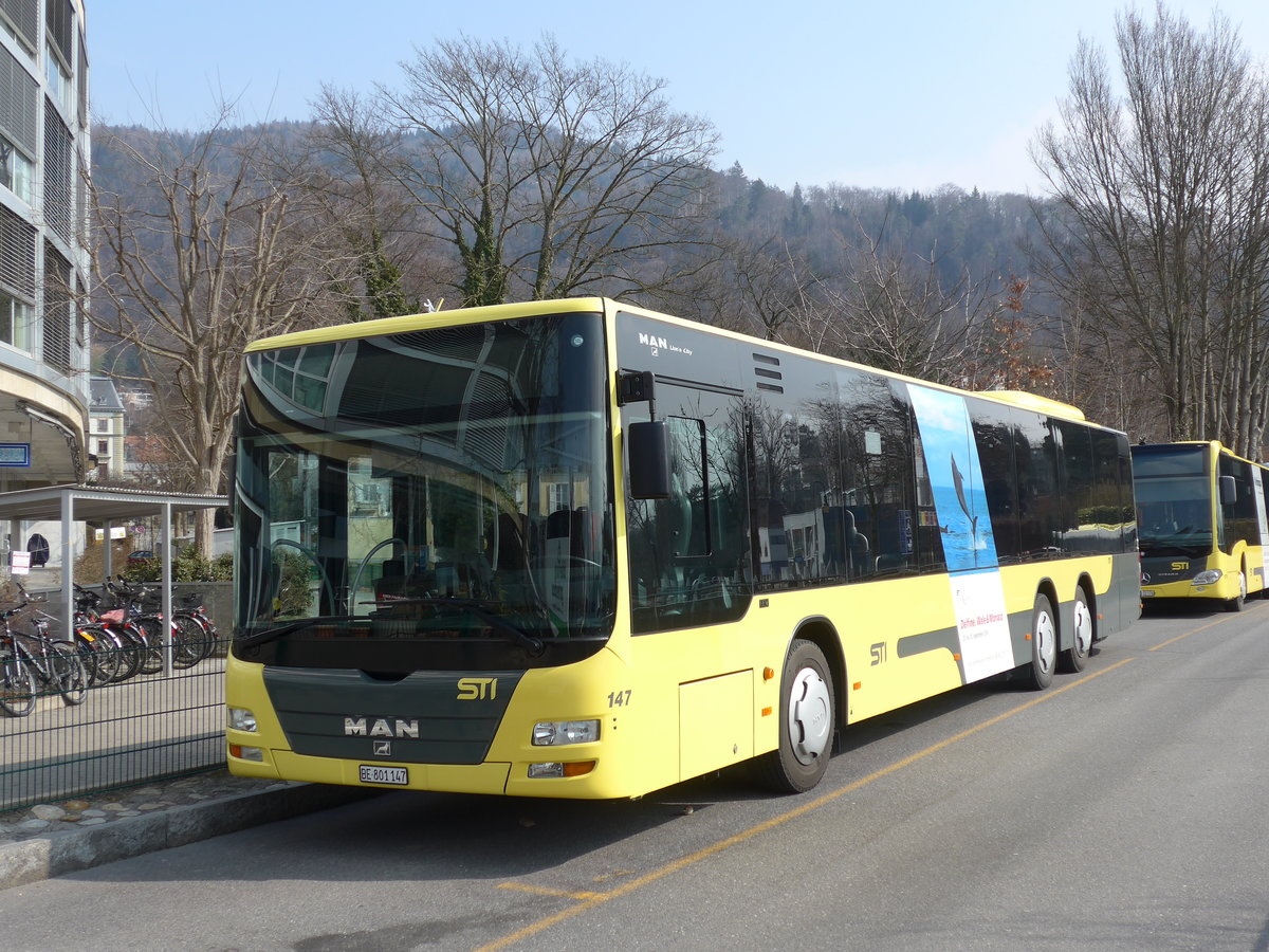 (169'222) - STI Thun - Nr. 147/BE 801'147 - MAN am 11. M�rz 2016 bei der Schiffl�ndte Thun