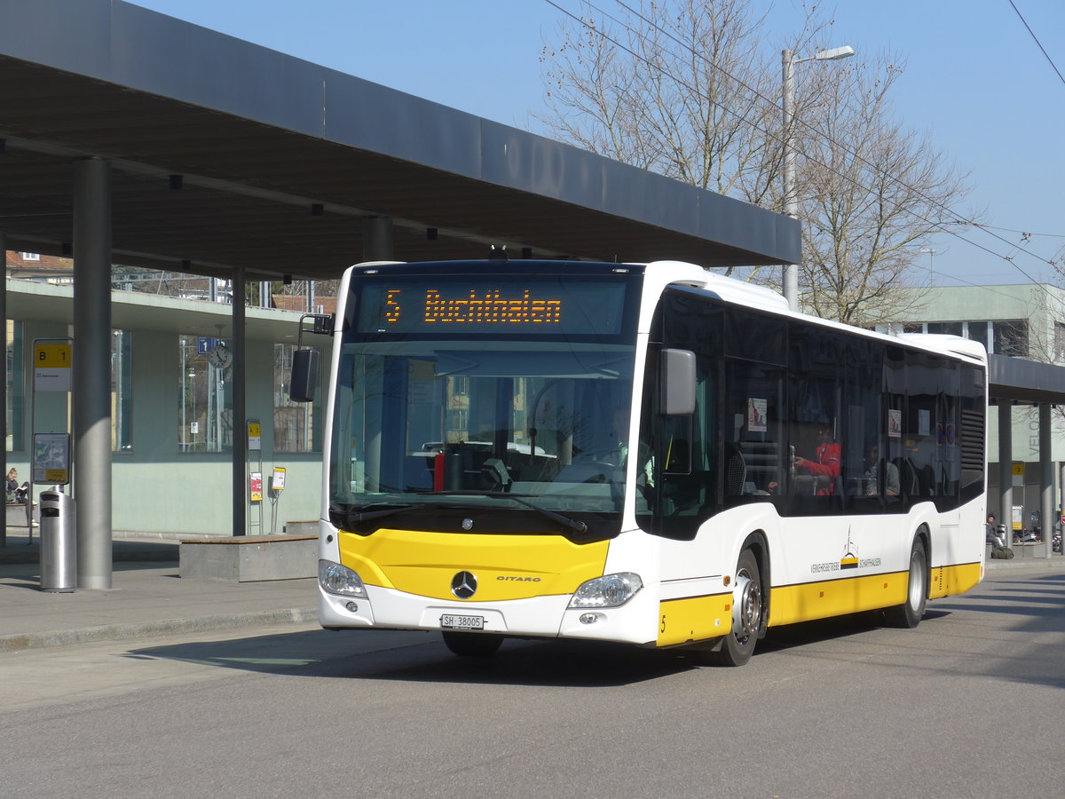 (169'272) - VBSH Schaffhausen - Nr. 5/SH 38'005 - Mercedes am 19. M�rz 2016 beim Bahnhof Schaffhausen