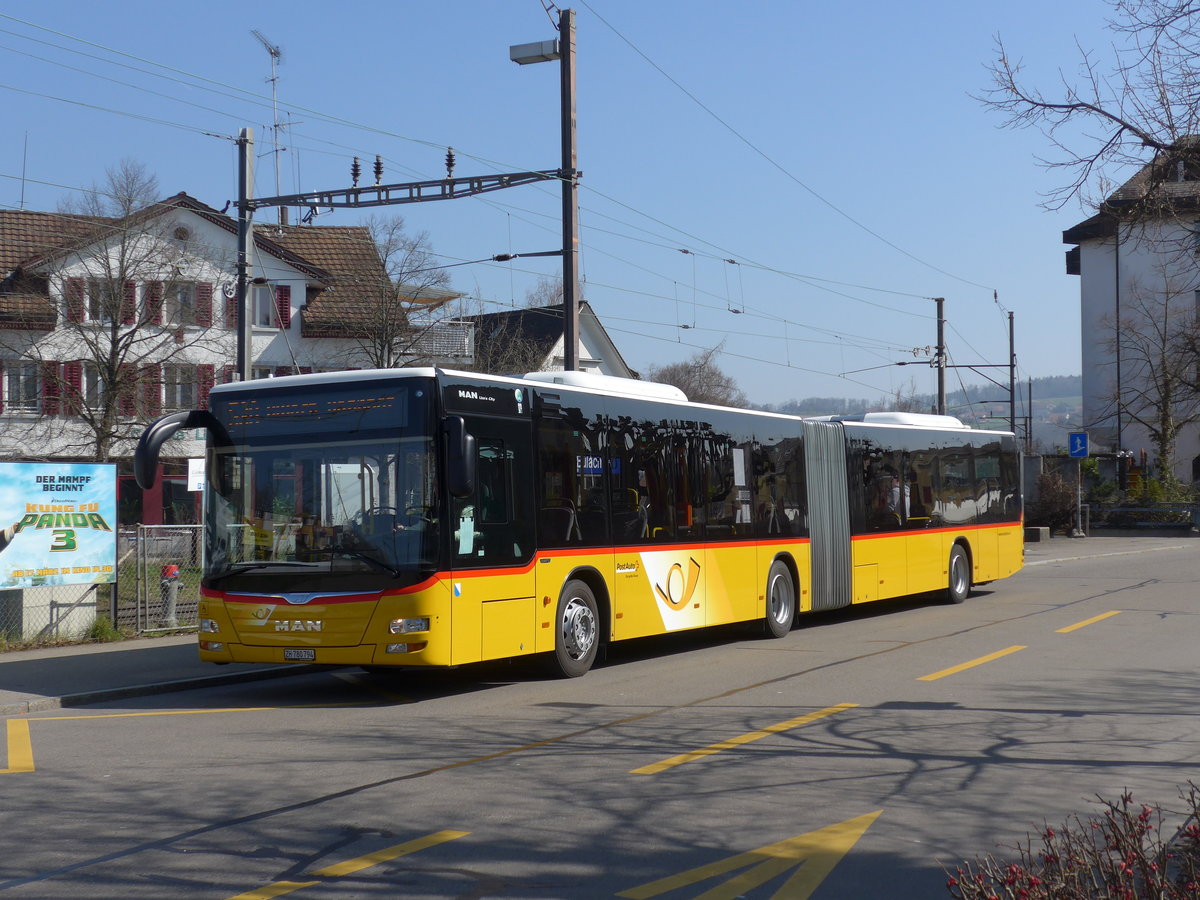 (169'312) - PostAuto Z�rich - Nr. 317/ZH 780'794 - MAN am 19. M�rz 2016 beim Bahnhof B�lach