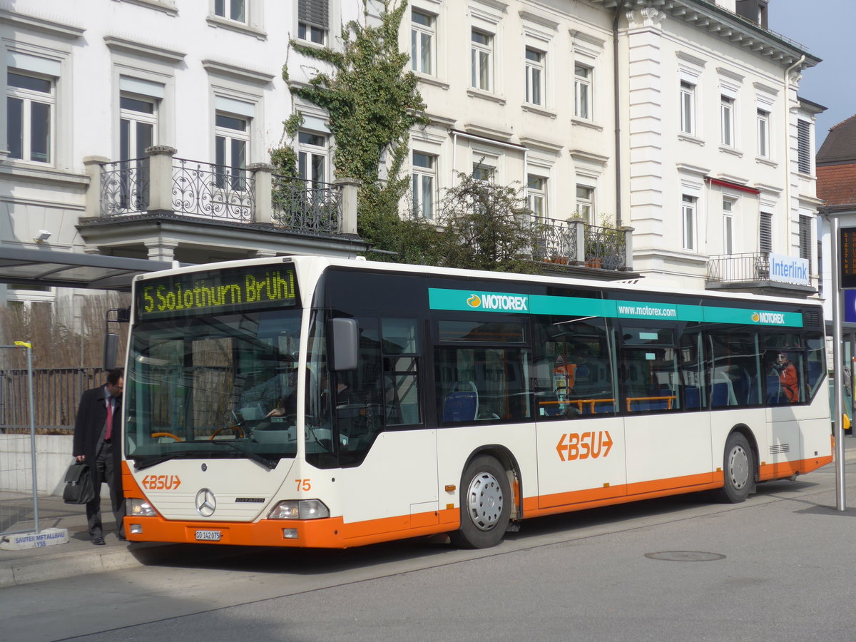 (169'400) - BSU Solothurn - Nr. 75/SO 142'075 - Mercedes am 21. M�rz 2016 beim Hauptbahnhof Solothurn