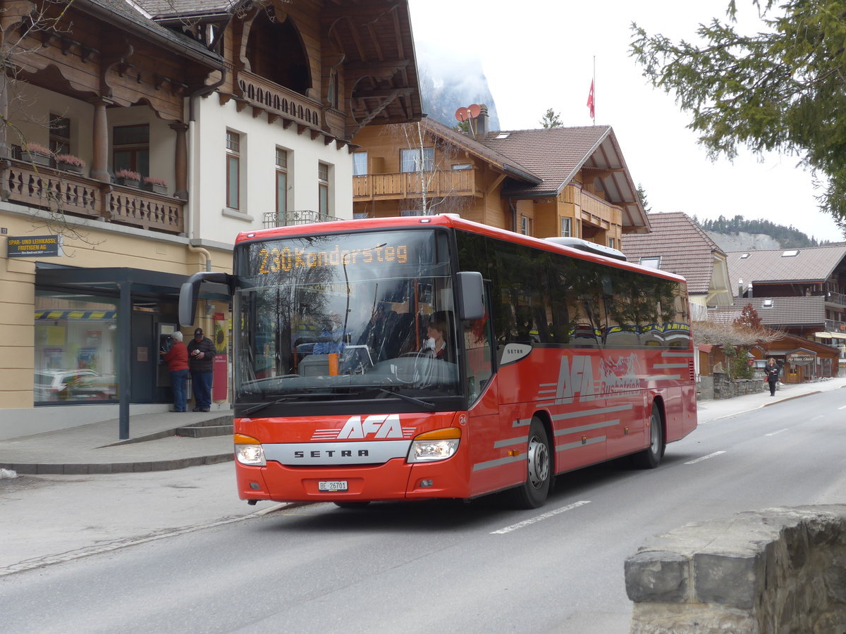 (169'515) - AFA Adelboden - Nr. 24/BE 26'701 - Setra am 27. M�rz 2016 in Kandersteg, Victoria
