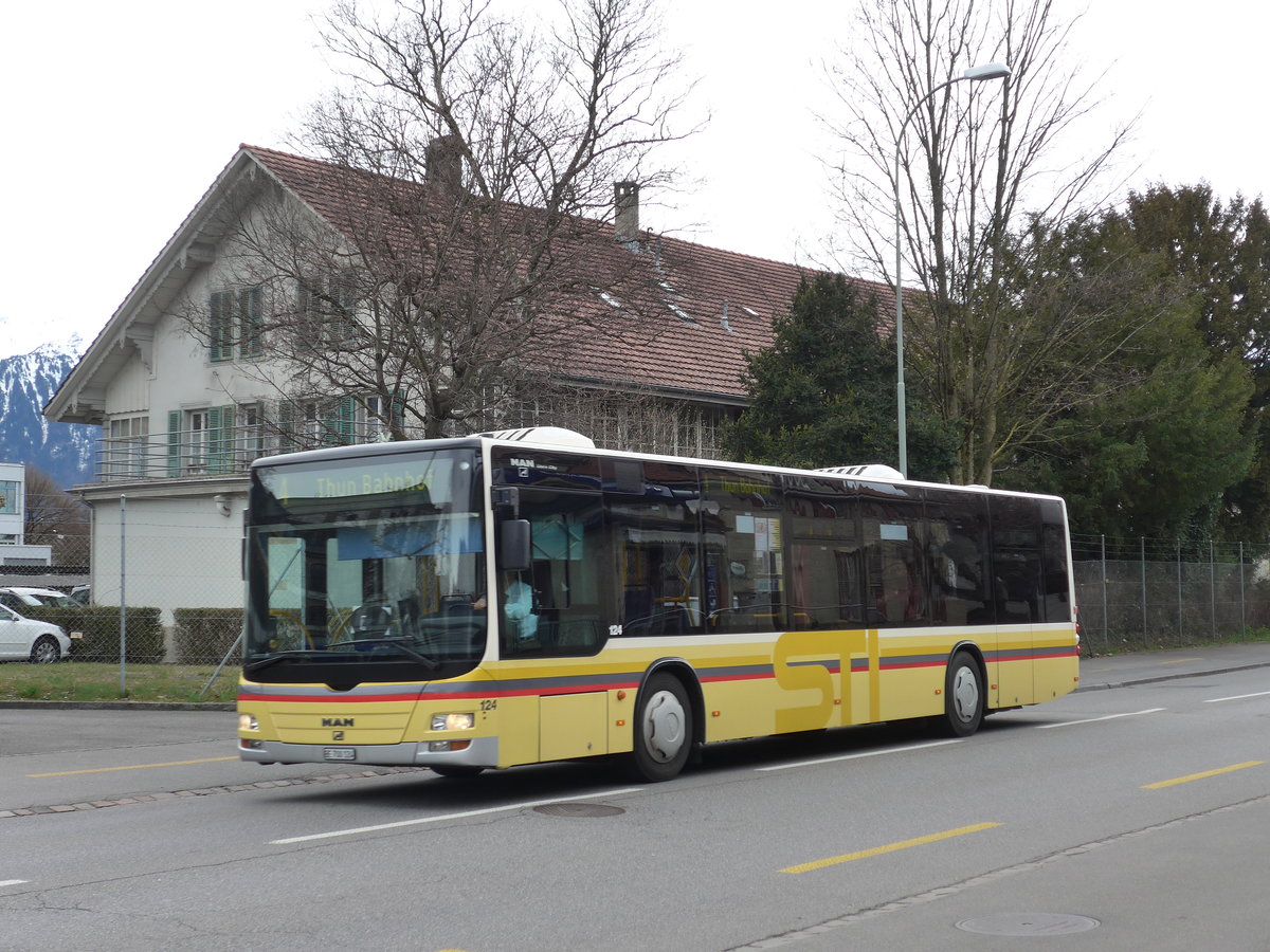 (169'625) - STI Thun - Nr. 124/BE 700'124 - MAN am 28. M�rz 2016 in Thun, Hauptkaserne